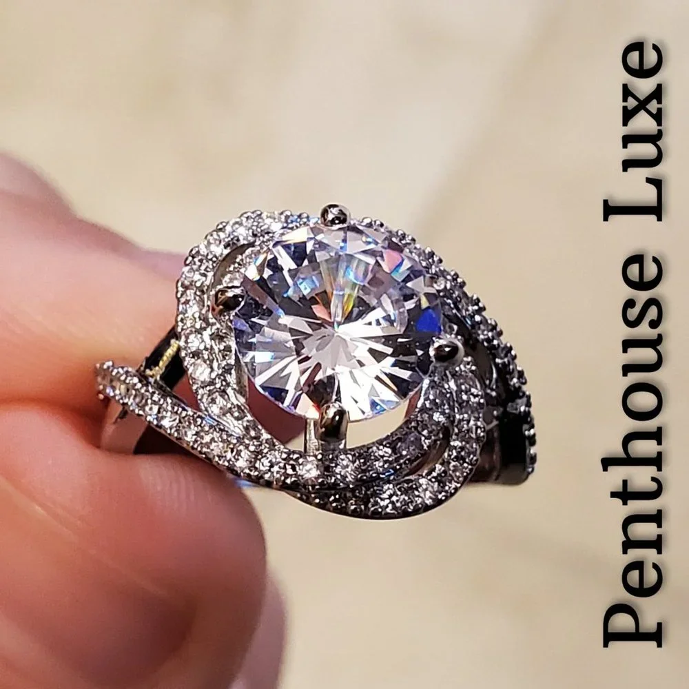 ALMOST GONE! 🔥CLEARANCE Galaxy Vortex Brilliant Cut Diamond Silver Ring - Picture 1 of 6